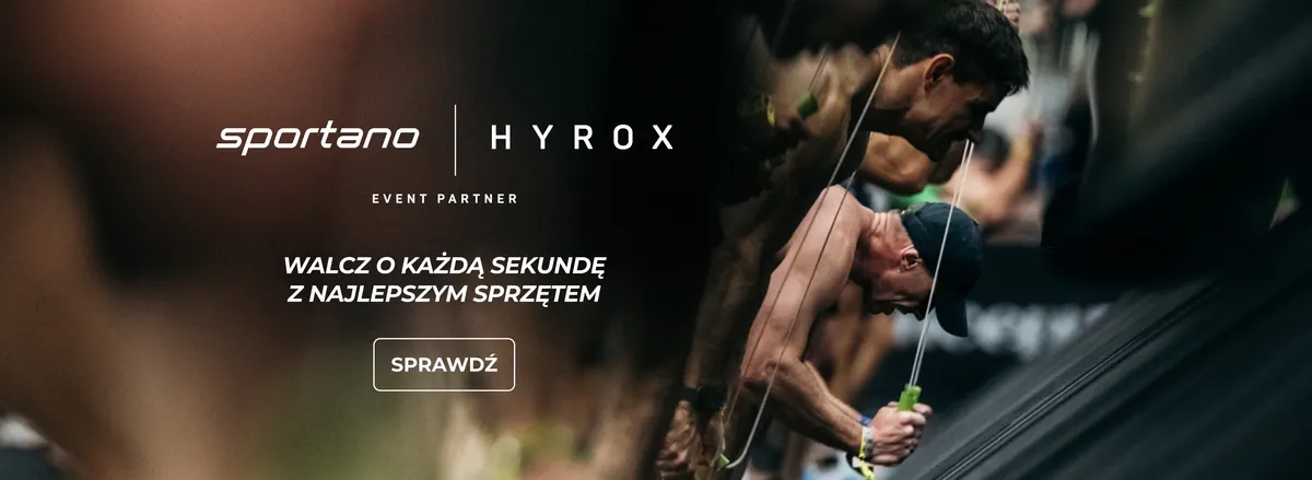 Osoba ćwicząca na ergometrze w materiale Sportano i HYROX.